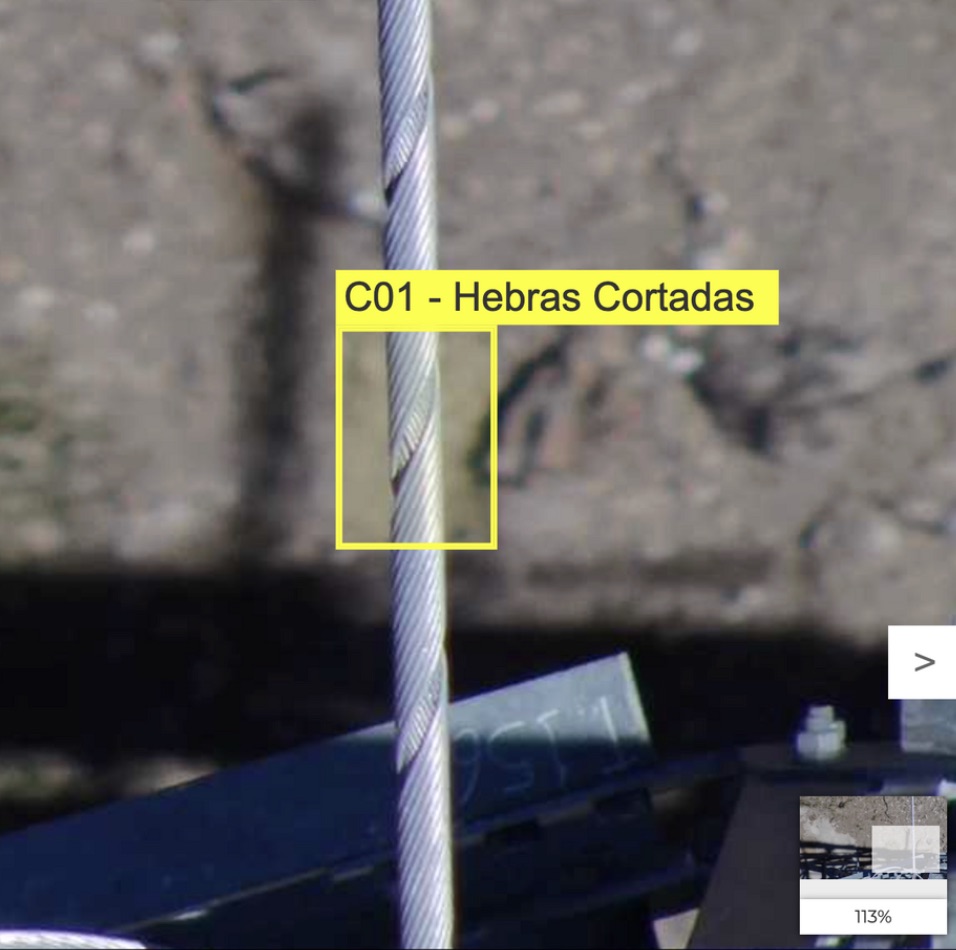 Detección de hebras rotas en conductor de línea de transmisión